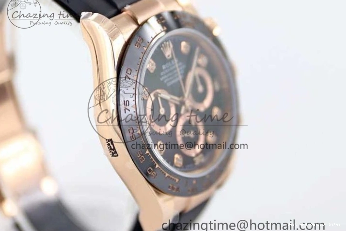 Good Copy Rolex Watches Strap TWF 904L 2416 Diamonds RG on 116515 A  Steel Best HighQuality RG Black Dial Daytona Edition Oysterflex 1:1 0114